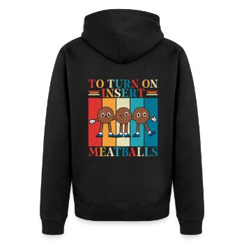 Cadeaux pour les amateurs de boulettes de viande - Veste à capuche bio Premium Unisexe - noir - Dos - Nico (187cm)