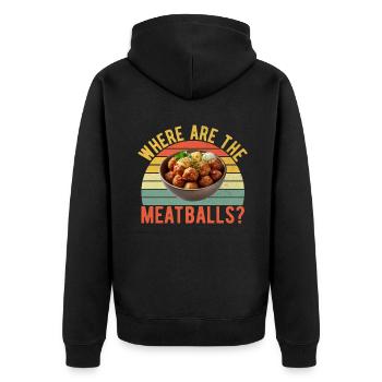 Meatball Lovers Gifts - Unisex Premium Organic Zip Hoodie - black - Back - Nico (187cm)