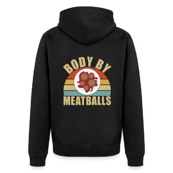 Meatball Lovers Gifts - Unisex Premium Organic Zip Hoodie - black - Back - Nico (187cm)