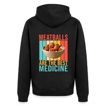 Cadeaux pour les amateurs de boulettes de viande - Veste à capuche bio Premium Unisexe - noir - Dos - Nico (187cm)