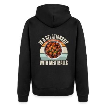 Meatball Lovers Gifts - Unisex Premium Bio Zip Hoodie - Schwarz - Hinten - Nico (187cm)