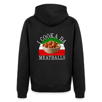 Meatball Lovers Gifts - Unisex Premium Bio Zip Hoodie - Schwarz - Hinten - Nico (187cm)