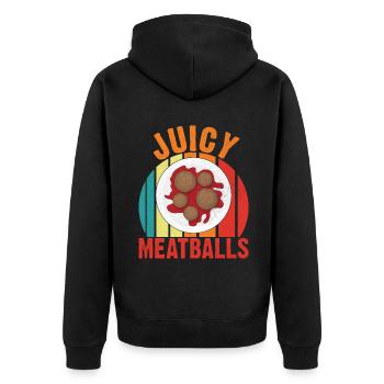 Cadeaux pour les amateurs de boulettes de viande - Veste à capuche bio Premium Unisexe - noir - Dos - Nico (187cm)