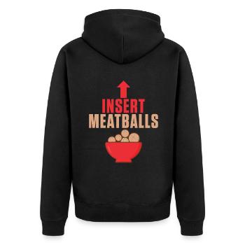 Meatball Lovers Gifts - Unisex Premium Bio Zip Hoodie - Schwarz - Hinten - Nico (187cm)