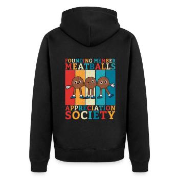 Meatball Lovers Gifts - Unisex Premium Organic Zip Hoodie - black - Back - Nico (187cm)
