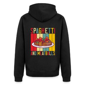 Meatball Lovers Gifts - Unisex Premium Bio Zip Hoodie - Schwarz - Hinten - Nico (187cm)