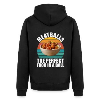 Meatball Lovers Gifts - Unisex Premium Bio Zip Hoodie - Schwarz - Hinten - Nico (187cm)