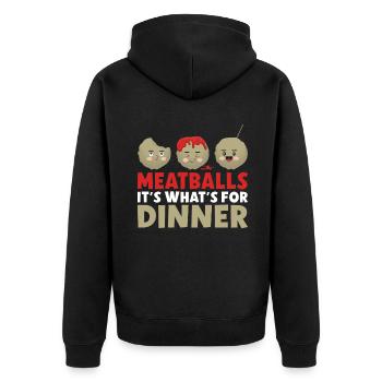 Cadeaux pour les amateurs de boulettes de viande - Veste à capuche bio Premium Unisexe - noir - Dos - Nico (187cm)