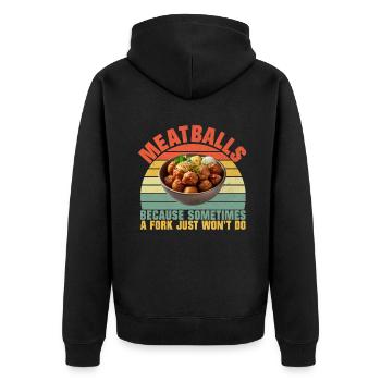 Meatball Lovers Gifts - Unisex Premium Bio Zip Hoodie - Schwarz - Hinten - Nico (187cm)