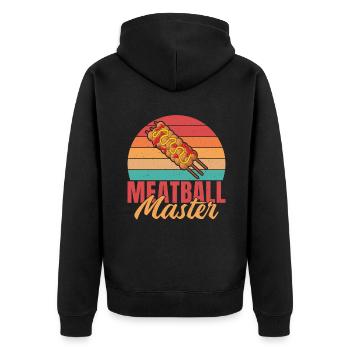 Meatball Lovers Gifts - Unisex Premium Bio Zip Hoodie - Schwarz - Hinten - Nico (187cm)