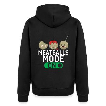 Cadeaux pour les amateurs de boulettes de viande - Veste à capuche bio Premium Unisexe - noir - Dos - Nico (187cm)