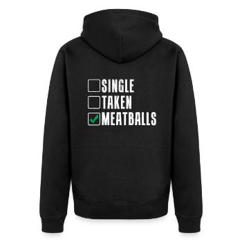 Meatball Lovers Gifts - Unisex Premium Bio Zip Hoodie - Schwarz - Hinten - Nico (187cm)