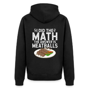 Meatball Lovers Gifts - Unisex Premium Bio Zip Hoodie - Schwarz - Hinten - Nico (187cm)