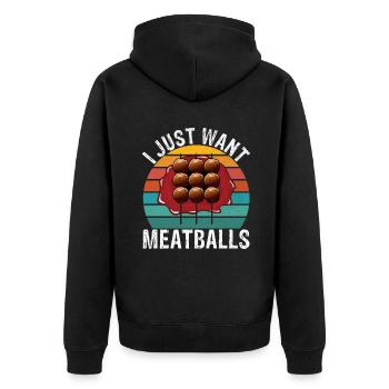 Cadeaux pour les amateurs de boulettes de viande - Veste à capuche bio Premium Unisexe - noir - Dos - Nico (187cm)