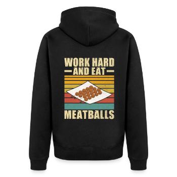 Meatball Lovers Gifts - Unisex Premium Bio Zip Hoodie - Schwarz - Hinten - Nico (187cm)