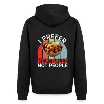 Cadeaux pour les amateurs de boulettes de viande - Veste à capuche bio Premium Unisexe - noir - Dos - Nico (187cm)