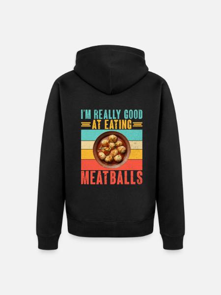 Meatball Lovers Gifts - Unisex Premium Organic Zip Hoodie - black