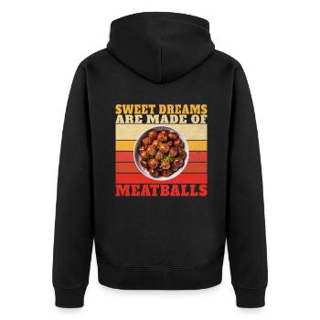 Cadeaux pour les amateurs de boulettes de viande - Veste à capuche bio Premium Unisexe - noir - Dos - Nico (187cm)