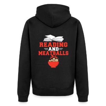 Meatball Lovers Gifts - Unisex Premium Bio Zip Hoodie - Schwarz - Hinten - Nico (187cm)