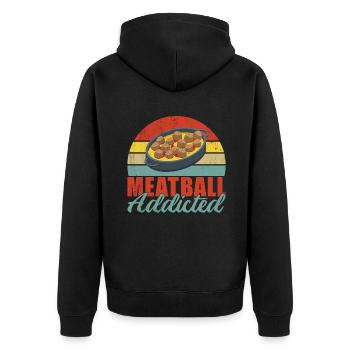 Meatball Lovers Gifts - Unisex Premium Bio Zip Hoodie - Schwarz - Hinten - Nico (187cm)
