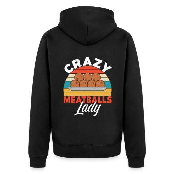 Meatball Lovers Gifts - Unisex Premium Bio Zip Hoodie - Schwarz - Hinten - Nico (187cm)
