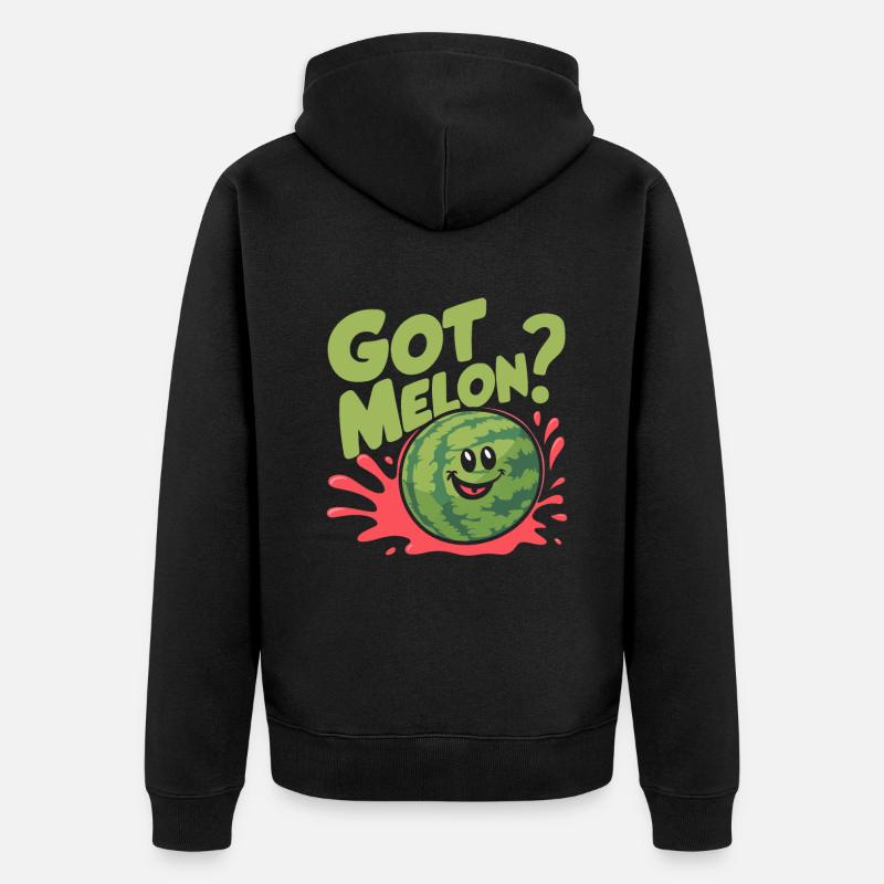 Melon Gift - Unisex Premium Bio Zip Hoodie - Schwarz