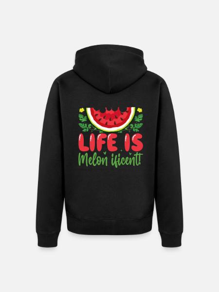 Melon Poison - Unisex Premium Organic Zip Hoodie - black