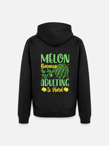Melon Gift - Unisex Premium Bio Zip Hoodie - Schwarz