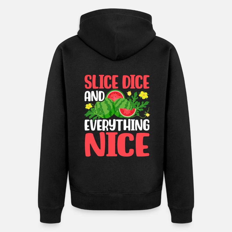 Melon Gift - Unisex Premium Bio Zip Hoodie - Schwarz