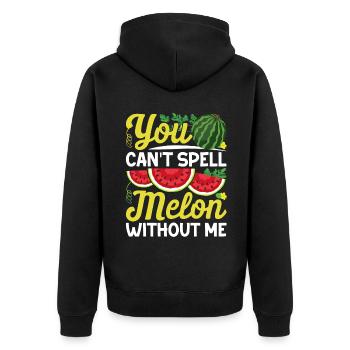 Melon Gift - Unisex Premium Bio Zip Hoodie - Schwarz - Hinten - Nico (187cm)