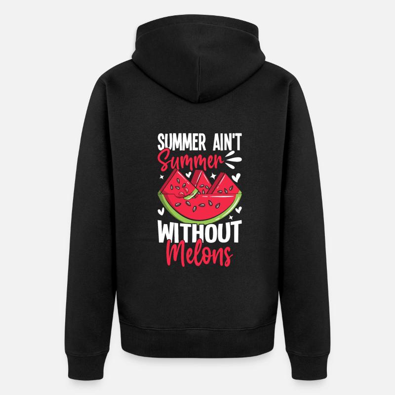 Melon Gift - Unisex Premium Bio Zip Hoodie - Schwarz
