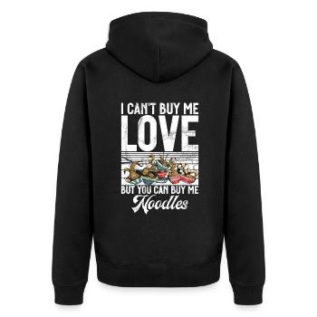 Noodle Lover Gifts - Unisex Premium Organic Zip Hoodie - black - Back - Nico (187cm)