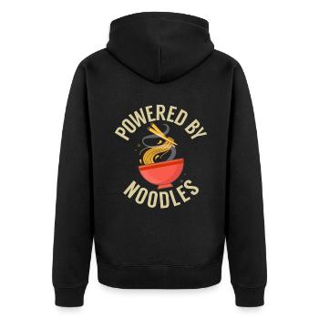 Noodle Lover Gifts - Unisex Premium Organic Zip Hoodie - black - Back - Nico (187cm)
