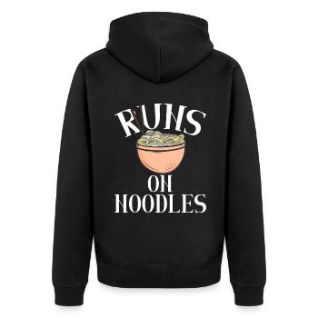 Noodle Lover Gifts - Unisex Premium Bio Zip Hoodie - Schwarz - Hinten - Nico (187cm)