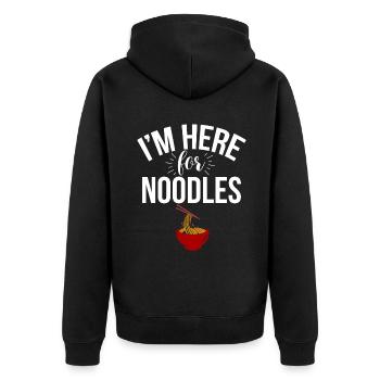 Noodle Lover Gifts - Unisex Premium Bio Zip Hoodie - Schwarz - Hinten - Nico (187cm)