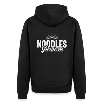 Noodle Lover Gifts - Unisex Premium Organic Zip Hoodie - black - Back - Nico (187cm)