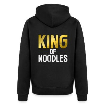 Noodle Lover Gifts - Unisex Premium Bio Zip Hoodie - Schwarz - Hinten - Nico (187cm)