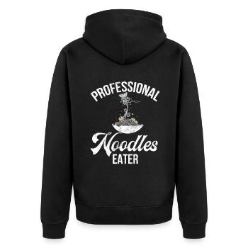 Noodle Lover Gifts - Unisex Premium Bio Zip Hoodie - Schwarz - Hinten - Nico (187cm)