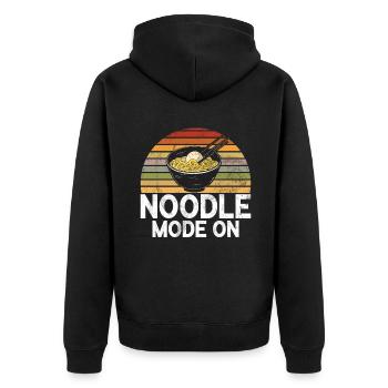 Noodle Lover Gifts - Unisex Premium Bio Zip Hoodie - Schwarz - Hinten - Nico (187cm)