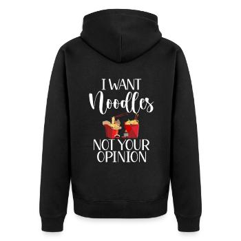 Noodle Lover Gifts - Unisex Premium Bio Zip Hoodie - Schwarz - Hinten - Nico (187cm)