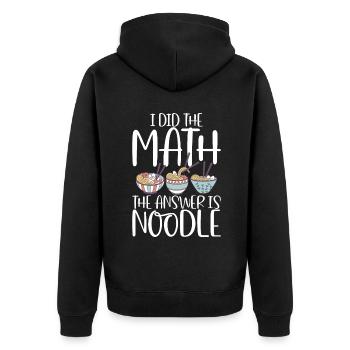 Noodle Lover Gifts - Unisex Premium Bio Zip Hoodie - Schwarz - Hinten - Nico (187cm)
