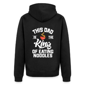 Noodle Lover Gifts - Unisex Premium Bio Zip Hoodie - Schwarz - Hinten - Nico (187cm)