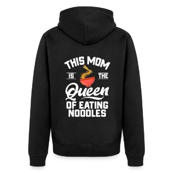 Noodle Lover Gifts - Unisex Premium Bio Zip Hoodie - Schwarz - Hinten - Nico (187cm)