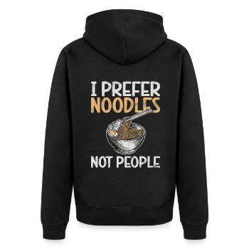 Noodle Lover Gifts - Unisex Premium Organic Zip Hoodie - black - Back - Nico (187cm)