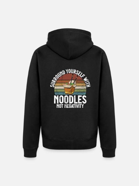 Noodle Lover Gifts - Unisex Premium Organic Zip Hoodie - black