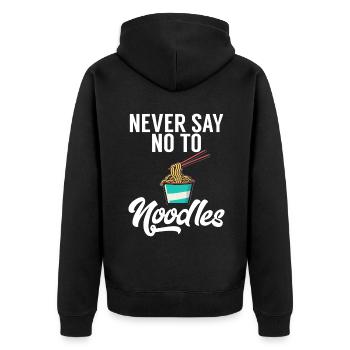 Noodle Lover Gifts - Unisex Premium Organic Zip Hoodie - black - Back - Nico (187cm)