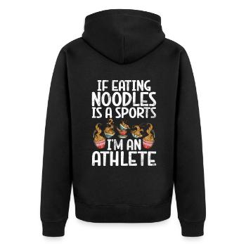 Noodle Lover Gifts - Unisex Premium Bio Zip Hoodie - Schwarz - Hinten - Nico (187cm)