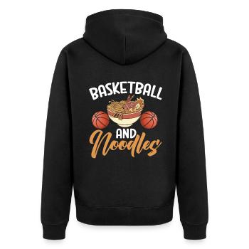 Noodle Lover Gifts - Unisex Premium Organic Zip Hoodie - black - Back - Nico (187cm)