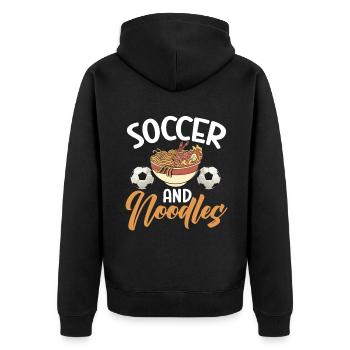 Noodle Lover Gifts - Unisex Premium Bio Zip Hoodie - Schwarz - Hinten - Nico (187cm)