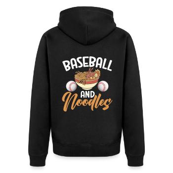 Noodle Lover Gifts - Unisex Premium Bio Zip Hoodie - Schwarz - Hinten - Nico (187cm)